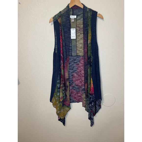 NWT Ania. A Y2K Boho Fairy Core Multicolor Mesh Vest Medium - Picture 1 of 8